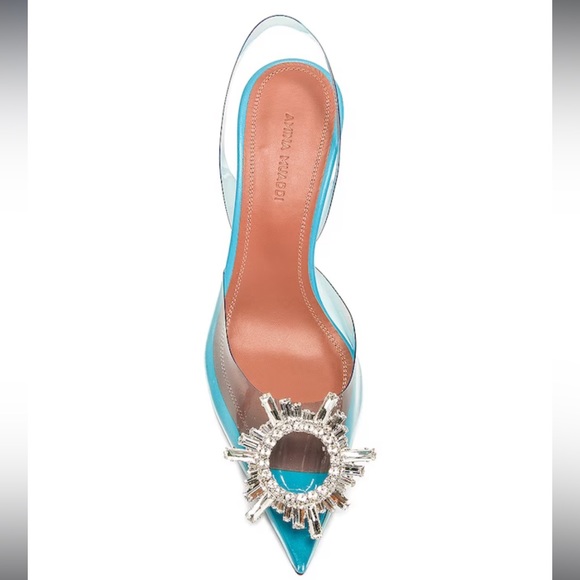 Amina Muaddi Begum Glass 76mm Slingback pumps - Picture 3 of 3